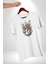 Gitar Kafatası Güller Doğa Uyumu Kadın Erkek Unisex Beyaz Organik Baskılı T-Shirt Penye Yüksek Kalite 2