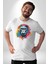 Renkli Maymun Goril Kadın Erkek Unisex Beyaz Organik Baskılı T-Shirt Penye Yüksek Kalite 2