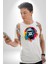 Renkli Maymun Goril Kadın Erkek Unisex Beyaz Organik Baskılı T-Shirt Penye Yüksek Kalite 3