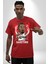 Basketbol Oyun Zamanı Pamuklu Bisiklet Yaka Kadın Erkek Oversize Boyfriend Dijital Baskılı Kırmızı T-Shirt 1