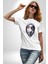Maske Takan Kahraman Kafası Kadın Erkek Unisex Beyaz Organik Baskılı T-Shirt Penye Yüksek Kalite 2