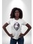 Maske Takan Kahraman Kafası Kadın Erkek Unisex Beyaz Organik Baskılı T-Shirt Penye Yüksek Kalite 5