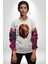 Renkli Kaplan Kükrüyor Kadın Erkek Unisex Beyaz Organik Baskılı T-Shirt Penye Yüksek Kalite 2