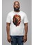 Renkli Kaplan Kükrüyor Kadın Erkek Unisex Beyaz Organik Baskılı T-Shirt Penye Yüksek Kalite 3