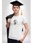Kafatası Kulaklık Ergen Enerjisi Kadın Erkek Unisex Beyaz Organik Baskılı T-Shirt Penye Yüksek Kalite 1