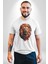 Renkli Kaplan Kükrüyor Kadın Erkek Unisex Beyaz Organik Baskılı T-Shirt Penye Yüksek Kalite 4