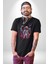 Ay Mars Astronot Kadın Erkek Unisex Siyah Organik Baskılı T-Shirt Penye Yüksek Kalite 4