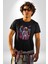 Ay Mars Astronot Kadın Erkek Unisex Siyah Organik Baskılı T-Shirt Penye Yüksek Kalite 5