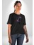 Renkli At Koşu Kadın Erkek Unisex Siyah Organik Baskılı T-Shirt Penye Yüksek Kalite 5