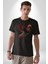 Anka Kuşu Ateş Kuşu Kadın Erkek Unisex Siyah Organik Baskılı T-Shirt Penye Yüksek Kalite 3
