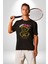Artık Katlan Kadın Erkek Unisex Siyah Organik Baskılı T-Shirt Penye Yüksek Kalite 5