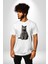 British Shorthair Kedi Kadın Erkek Unisex Beyaz Organik Baskılı T-Shirt Penye Yüksek Kalite 4