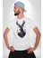 Geyik Kafası Yapraklar Kadın Erkek Unisex Beyaz Organik Baskılı T-Shirt Penye Yüksek Kalite 1