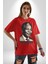 Nelson Mandela Pamuklu Bisiklet Yaka Kadın Erkek Oversize Boyfriend Dijital Baskılı Kırmızı T-Shirt 4