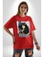 Anime Levi Ackerman Beyaz ve Siyah Kanatlar Pamuklu Bisiklet Yaka Kadın Erkek Oversize Boyfriend Dijital Baskılı Kırmızı T-Shirt 5