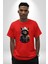 Hip Hop Gençlik Kedi Çeket Pamuklu Bisiklet Yaka Kadın Erkek Oversize Boyfriend Dijital Baskılı Kırmızı T-Shirt 2