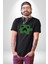 Minecraft Creeper Kadın Erkek Unisex Siyah Organik Baskılı T-Shirt Penye Yüksek Kalite 4