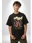 Bugün Değil Pamuklu Bisiklet Yaka Kadın Erkek Oversize Boyfriend Dijital Baskılı Siyah T-Shirt 3