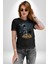 Gitar Astronot Müzik Uzay Kadın Erkek Unisex Siyah Organik Baskılı T-Shirt Penye Yüksek Kalite 2