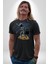 Gitar Astronot Müzik Uzay Kadın Erkek Unisex Siyah Organik Baskılı T-Shirt Penye Yüksek Kalite 3