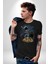 Gitar Astronot Müzik Uzay Kadın Erkek Unisex Siyah Organik Baskılı T-Shirt Penye Yüksek Kalite 5