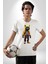 Spor Eşofman Takımı Sarı Kedi Insan Kadın Erkek Unisex Beyaz Organik Baskılı T-Shirt Penye Yüksek Kalite 1