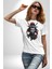 Asyalı Japon Samuray Savaşcı Kadın Erkek Unisex Beyaz Organik Baskılı T-Shirt Penye Yüksek Kalite 4