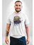 Kasket Miğfer Goril Savaşcı Kadın Erkek Unisex Beyaz Organik Baskılı T-Shirt Penye Yüksek Kalite 5