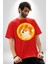 Doge Coin Pamuklu Bisiklet Yaka Kadın Erkek Oversize Boyfriend Dijital Baskılı Kırmızı T-Shirt 2