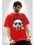 Kulaklıklı Hipster Portre Panda Pamuklu Bisiklet Yaka Kadın Erkek Oversize Boyfriend Dijital Baskılı Kırmızı T-Shirt 5