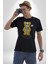 Mutlu Ol Kadın Erkek Unisex Siyah Organik Baskılı T-Shirt Penye Yüksek Kalite 1