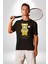 Mutlu Ol Kadın Erkek Unisex Siyah Organik Baskılı T-Shirt Penye Yüksek Kalite 3