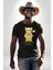 Mutlu Ol Kadın Erkek Unisex Siyah Organik Baskılı T-Shirt Penye Yüksek Kalite 4