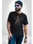 Motosiklet Kadın Kadın Erkek Unisex Siyah Organik Baskılı T-Shirt Penye Yüksek Kalite 1