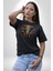 Bereket Fil Hintli Tasarım Kadın Erkek Unisex Siyah Organik Baskılı T-Shirt Penye Yüksek Kalite 3
