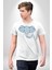 Mandala Renkli Fil Kadın Erkek Unisex Beyaz Organik Baskılı T-Shirt Penye Yüksek Kalite 3