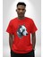 Robot Cyborg Köpek Doberman Pamuklu Bisiklet Yaka Kadın Erkek Oversize Boyfriend Dijital Baskılı Kırmızı T-Shirt 5