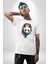 Kulaklık Ayı Panda Kadın Erkek Unisex Beyaz Organik Baskılı T-Shirt Penye Yüksek Kalite 1