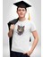 Meksikalı Alebrije Kedi Fütüristik Kedi Kadın Erkek Unisex Beyaz Organik Baskılı T-Shirt Penye Yüksek Kalite 3