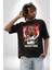 Basketbol Oyun Zamanı Pamuklu Bisiklet Yaka Kadın Erkek Oversize Boyfriend Dijital Baskılı Siyah T-Shirt 1