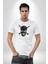 Korsan Kurukafa Kadın Erkek Unisex Beyaz Organik Baskılı T-Shirt Penye Yüksek Kalite 3