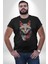 Renki Kedi Sarı Gözlü Tekir Kadın Erkek Unisex Siyah Organik Baskılı T-Shirt Penye Yüksek Kalite 4