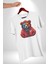 Kırmızı Hoodie Ayı Kadın Erkek Unisex Beyaz Organik Baskılı T-Shirt Penye Yüksek Kalite 1
