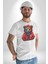Kırmızı Hoodie Ayı Kadın Erkek Unisex Beyaz Organik Baskılı T-Shirt Penye Yüksek Kalite 4
