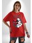 Japon Anime Tengu Maske Pamuklu Bisiklet Yaka Kadın Erkek Oversize Boyfriend Dijital Baskılı Kırmızı T-Shirt 1