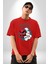 Japon Anime Tengu Maske Pamuklu Bisiklet Yaka Kadın Erkek Oversize Boyfriend Dijital Baskılı Kırmızı T-Shirt 4