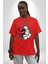Japon Anime Tengu Maske Pamuklu Bisiklet Yaka Kadın Erkek Oversize Boyfriend Dijital Baskılı Kırmızı T-Shirt 5