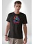 Renkli Kurt Kadın Erkek Unisex Siyah Organik Baskılı T-Shirt Penye Yüksek Kalite 1