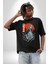 Tokyo Revengers Mikey Red Moon Pamuklu Bisiklet Yaka Kadın Erkek Oversize Boyfriend Dijital Baskılı Siyah T-Shirt 2