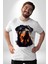 Sulu Boya Rottweiler Kadın Erkek Unisex Beyaz Organik Baskılı T-Shirt Penye Yüksek Kalite 5